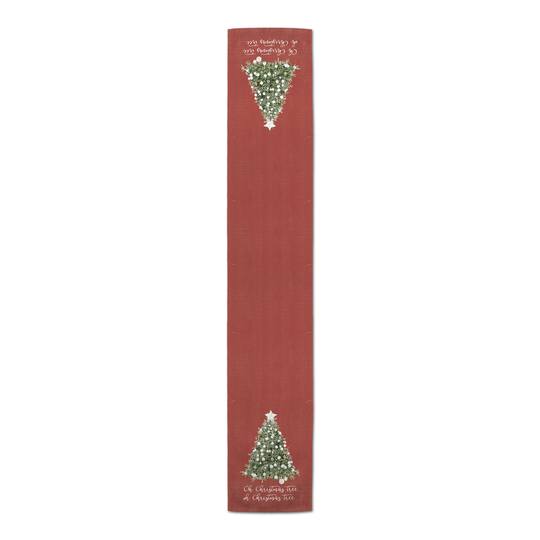 90" Oh Christmas Tree On Red Table Runner